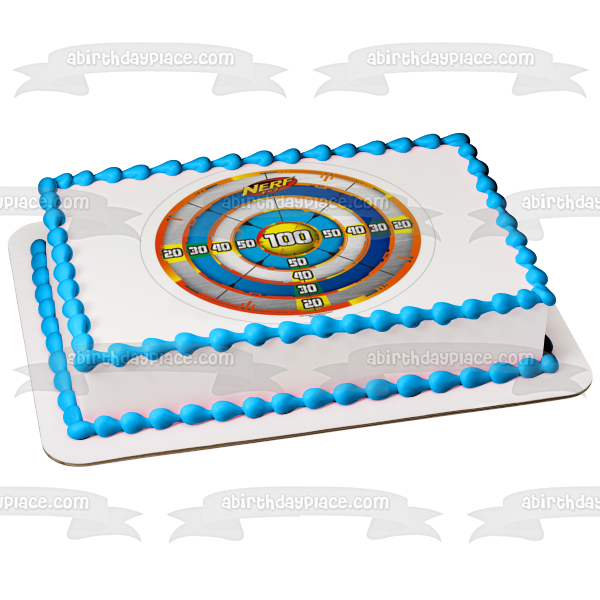 NERF Target Board Logo Edible Cake Topper Image ABPID11265