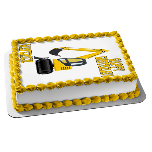 Imagen de decoración comestible para tarta de excavadora de equipos de construcción ABPID11140 