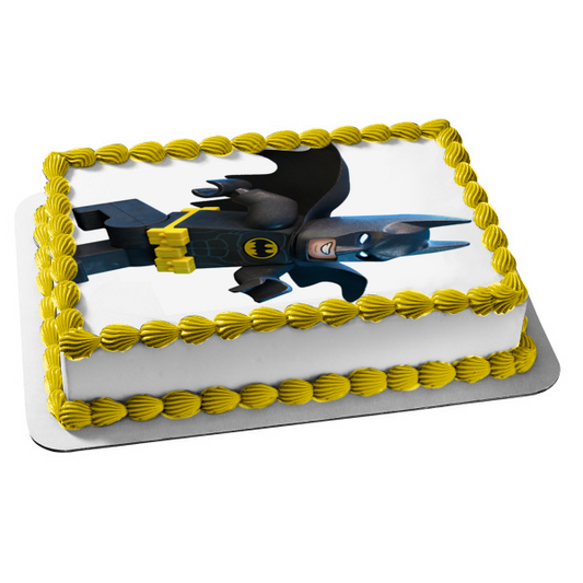 LEGO Batman Smiling Edible Cake Topper Image ABPID11295