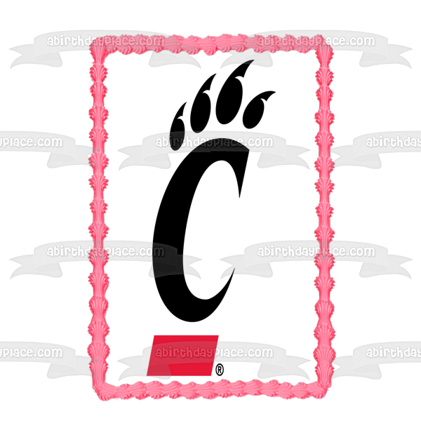 Cincinnati Bearcats Logo Basketball NCAA Edible Cake Topper Image ABPID11296