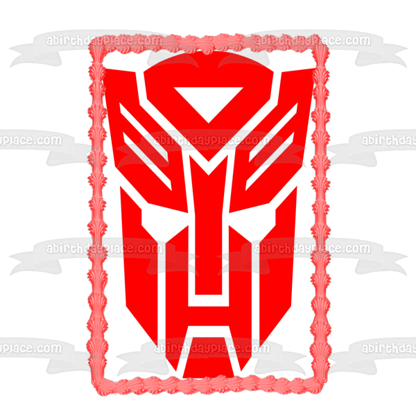 Transformers Red Logo Edible Cake Topper Image ABPID11193