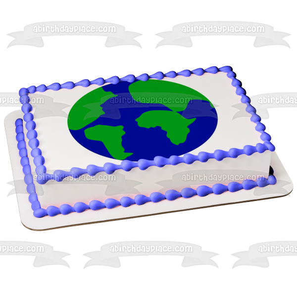 Cartoon Globe Water Land Edible Cake Topper Image ABPID11314