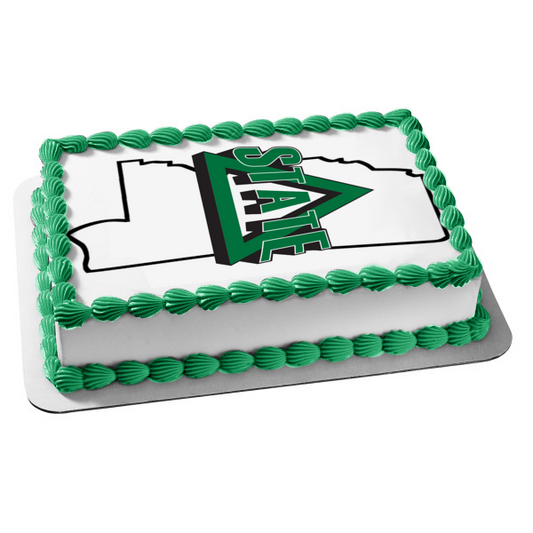 Delta State University Logo Mississippi State Outline Edible Cake Topper Image ABPID11538