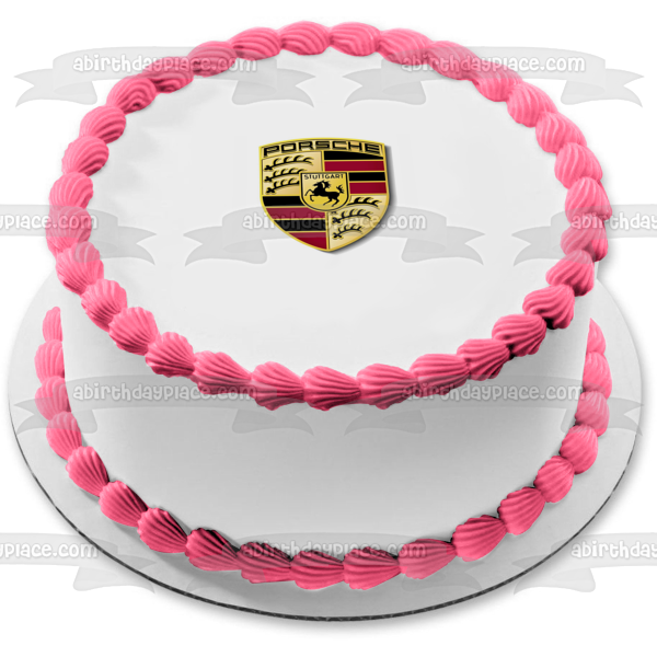 Porsche Stuttgart Logo Edible Cake Topper Image ABPID11558