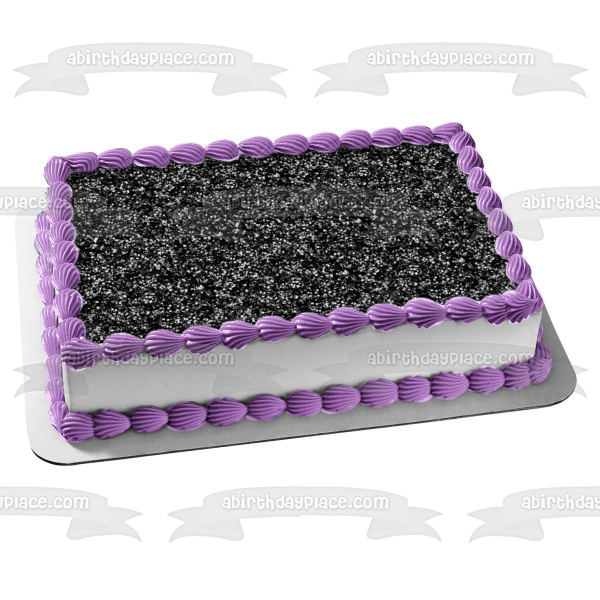 Imagen comestible para decoración de tarta con fondo de patrón de brillo negro ABPID11709 