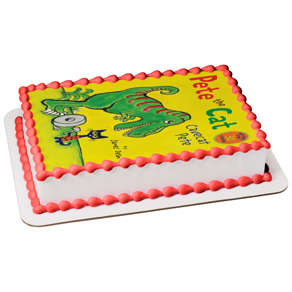 Pete the Cat Cavecat Pete Book Cover Alligator Edible Cake Topper Image ABPID11714