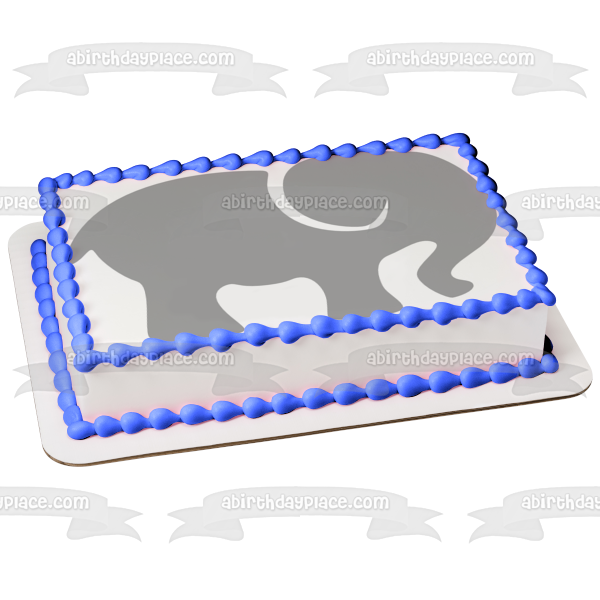 Grey Elephant Edible Cake Topper Image ABPID11432