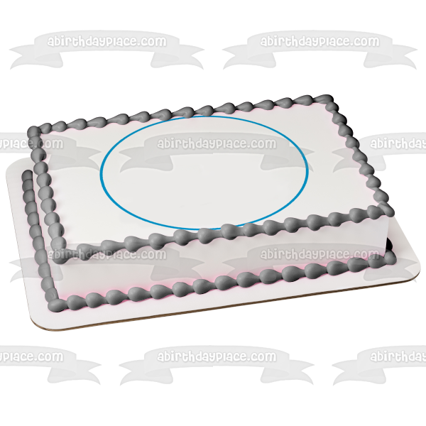 Blue Circle Outline Edible Cake Topper Image ABPID11736