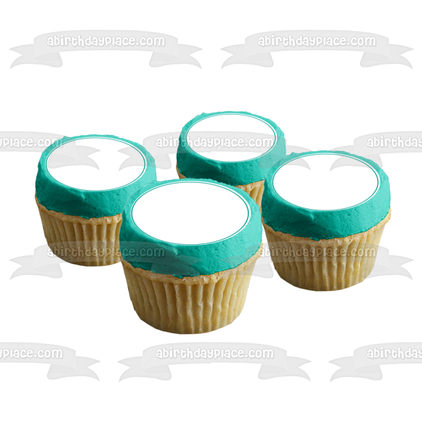 Green Circle Outline Edible Cake Topper Image ABPID11737