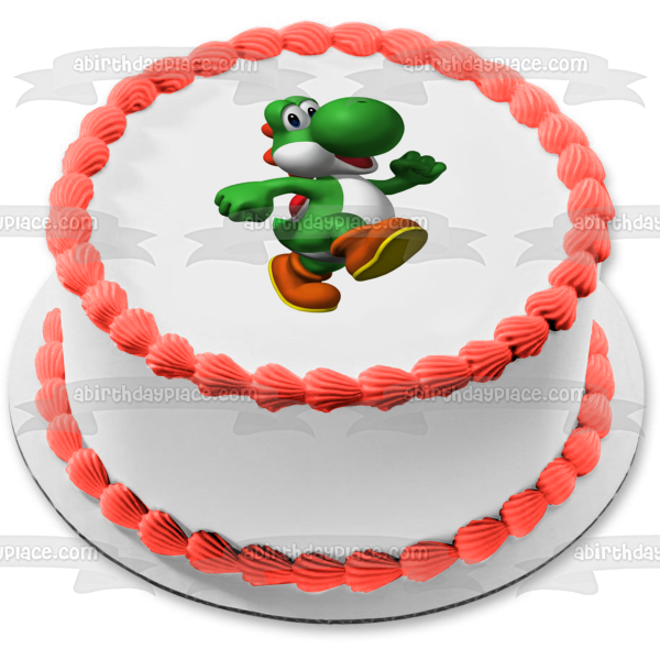 Super Mario Brothers Yoshi Edible Cake Topper Image ABPID12027