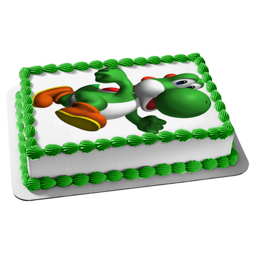 Super Mario Brothers Yoshi Edible Cake Topper Image ABPID12027