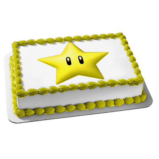 Super Mario Brothers Starman Edible Cake Topper Image ABPID12028