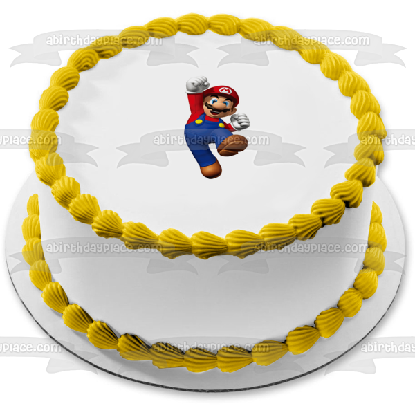 Super Mario Brothers Mario Jumping Edible Cake Topper Image ABPID12029
