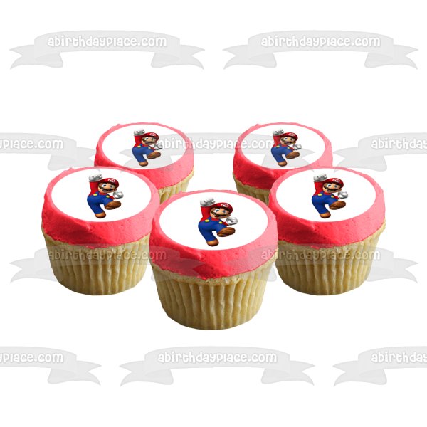 Super Mario Brothers Mario Jumping Edible Cake Topper Image ABPID12029