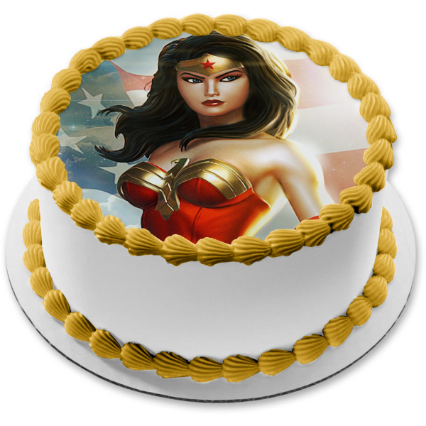 Wonder Woman Gold Cake Topper - Edible Perfections