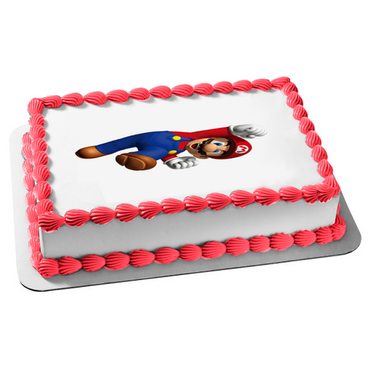 Super Mario Brothers Mario Jumping Edible Cake Topper Image ABPID12029