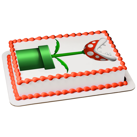 Super Mario Brothers Piranha Plant Edible Cake Topper Image ABPID12030