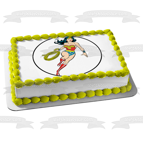 DC Comics Cartoon Wonder Woman Edible Cake Topper Image ABPID11820