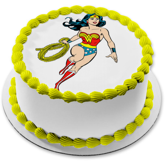 DC Comics Cartoon Wonder Woman Edible Cake Topper Image ABPID11820