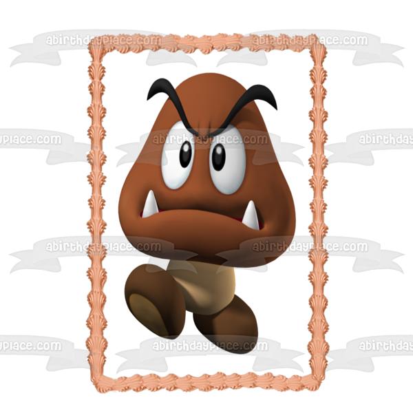 Super Mario Brothers Goomba Edible Cake Topper Image ABPID12035