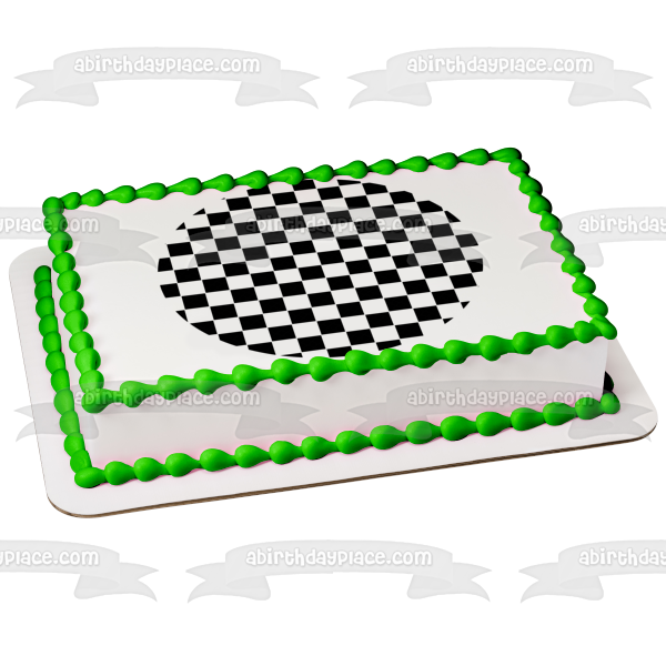 Hot Wheels Checkered Background Edible Cake Topper Image ABPID12112
