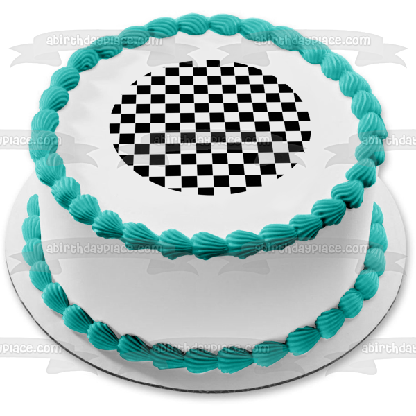 Hot Wheels Checkered Background Edible Cake Topper Image ABPID12112