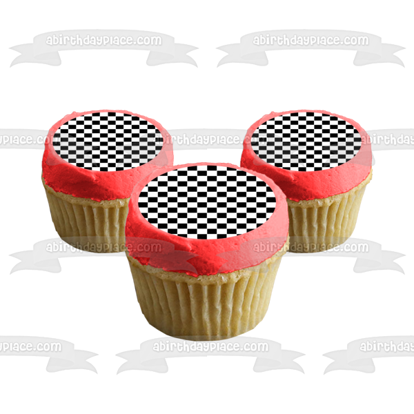 Hot Wheels Checkered Background Edible Cake Topper Image ABPID12121