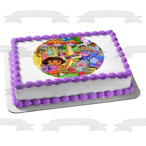 Dora la Exploradora Botas Swiper Mochila Tico Benny Globos Adorno comestible para tarta Imagen ABPID12179 