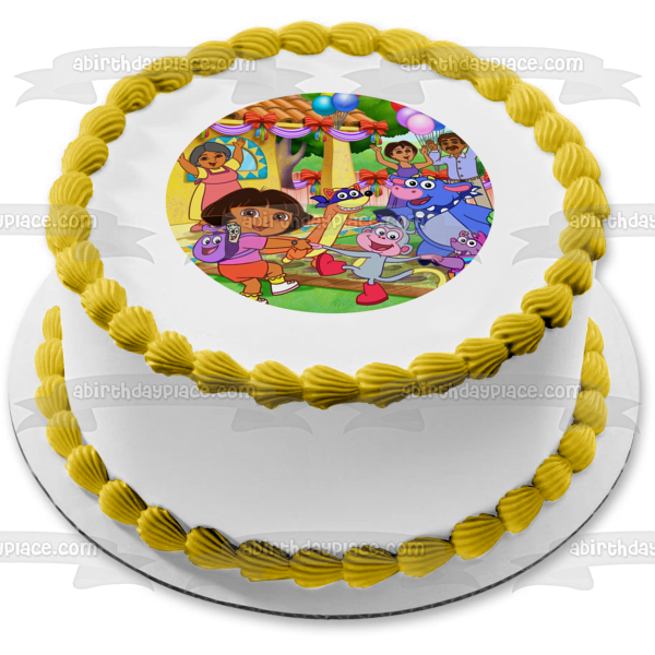 Dora la Exploradora Botas Swiper Mochila Tico Benny Globos Adorno comestible para tarta Imagen ABPID12179 