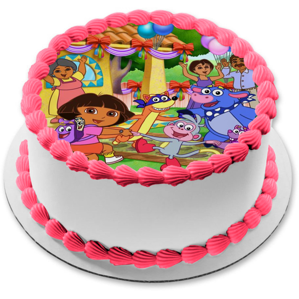 Dora la Exploradora Botas Swiper Mochila Tico Benny Globos Adorno comestible para tarta Imagen ABPID12179 