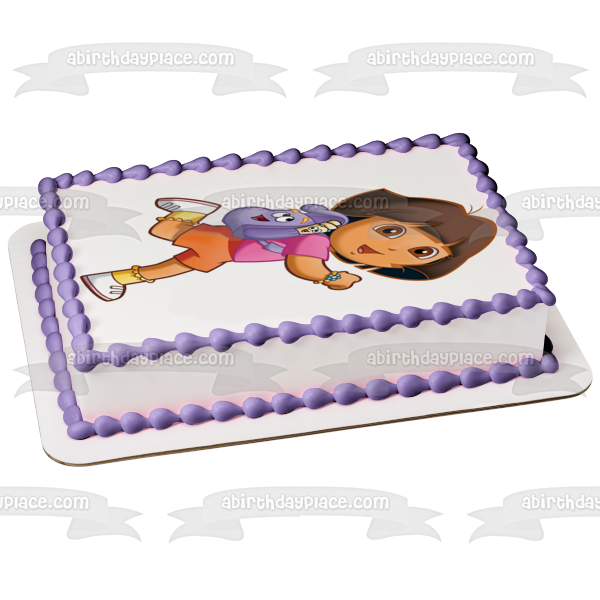 Dora the Explorer Backpack Map Edible Cake Topper Image ABPID12181