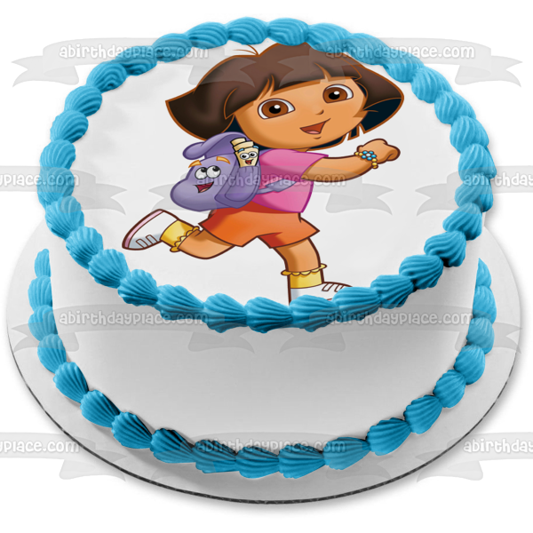 Dora the Explorer Backpack Map Edible Cake Topper Image ABPID12181