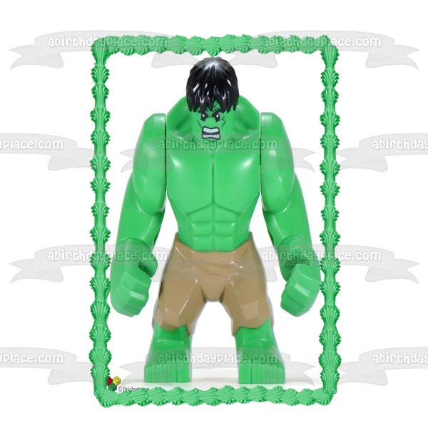 Marvel LEGO Superhero The Hulk Edible Cake Topper Image ABPID12307