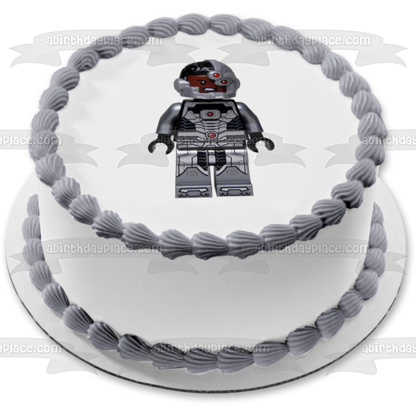 LEGO DC Comics Superhero Cyborg Edible Cake Topper Image ABPID12317
