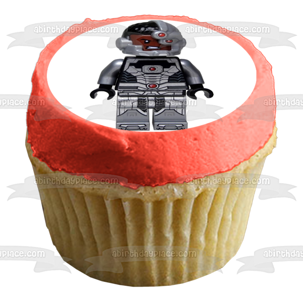LEGO DC Comics Superhero Cyborg Edible Cake Topper Image ABPID12317