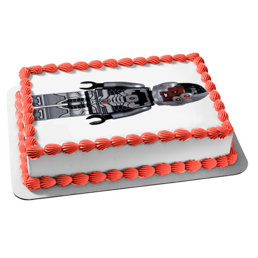 Figura decorativa comestible para tarta LEGO DC Comics Superhéroe Cyborg ABPID12317 