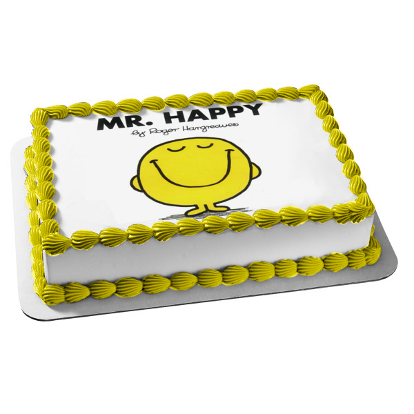 Mr. Men Mr. Happy Edible Cake Topper Image ABPID12225