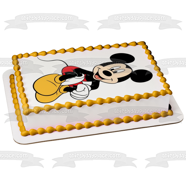 Disney Mickey Mouse Sitting Edible Cake Topper Image ABPID12370