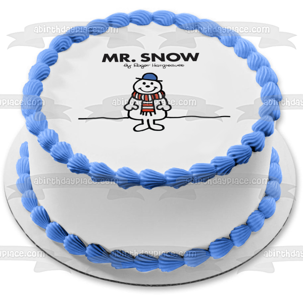 Mr. Men Mr. Snow Edible Cake Topper Image ABPID12234
