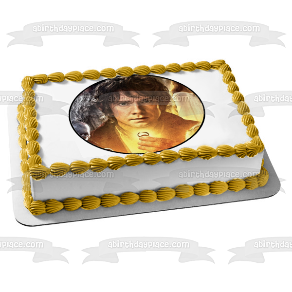 The Hobbit The Desolation of Smaug Bilbo Baggins the One Ring to Rule Them All Edible Cake Topper Image ABPID12248