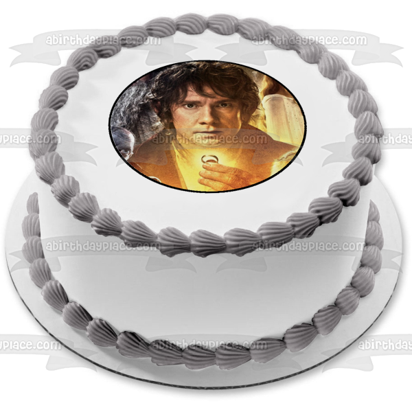 The Hobbit The Desolation of Smaug Bilbo Baggins the One Ring to Rule Them All Edible Cake Topper Image ABPID12248