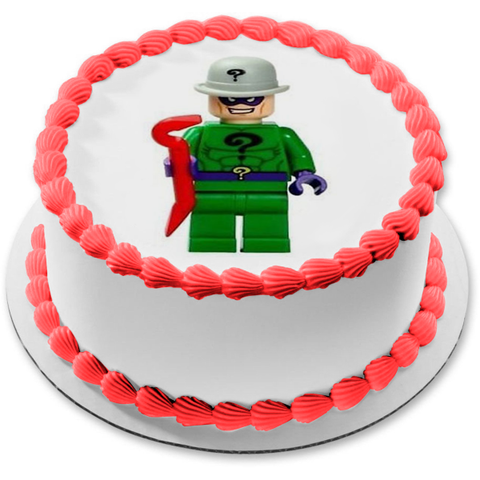 LEGO DC Comics The Riddler Edible Cake Topper Image ABPID12257