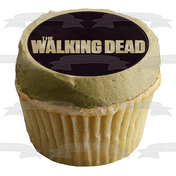The Walking Dead Logo Black Background Edible Cake Topper Image ABPID12412