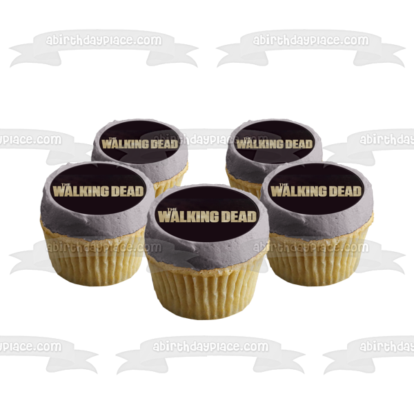 The Walking Dead Logo Black Background Edible Cake Topper Image ABPID12412