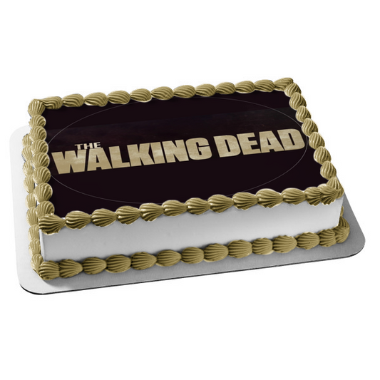 The Walking Dead Logo Black Background Edible Cake Topper Image ABPID12412