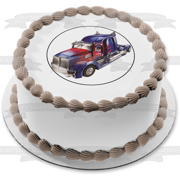Transformers Optimus Prime Truck Convoy Edible Cake Topper Image ABPID12611