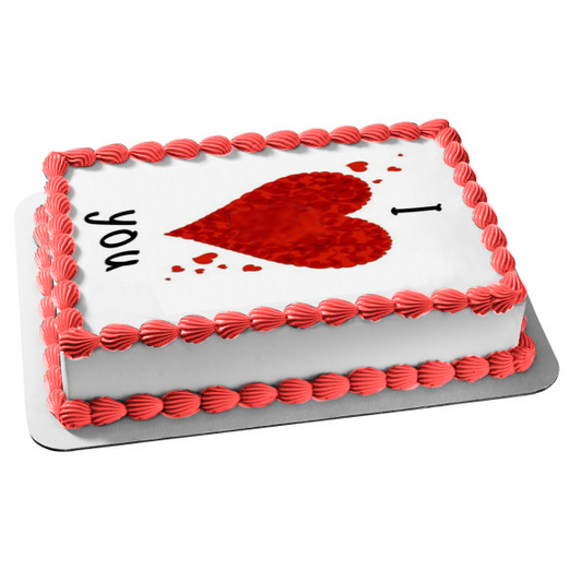 Imagen comestible para decoración de tarta con corazón rojo Te Amo ABPID12622 