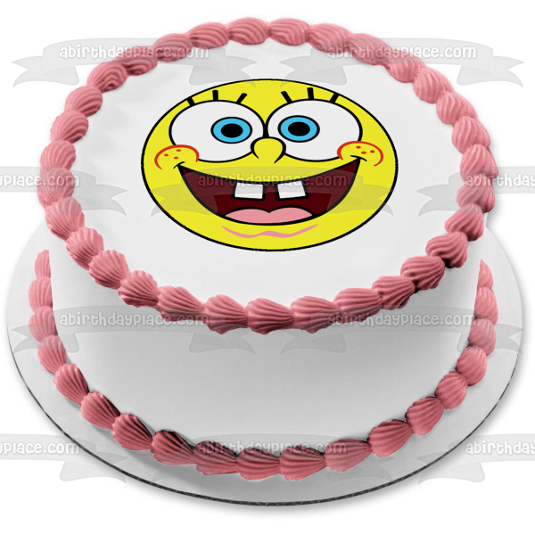 SpongeBob SquarePants Circle Face Edible Cake Topper Image ABPID12433