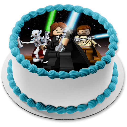 LEGO Star Wars Storm Trooper Obi-Wan Kenobi Anakin Skywalker Edible Cake Topper Image ABPID12668