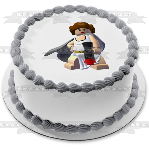 LEGO Star Wars Princess Leia Edible Cake Topper Image ABPID12673